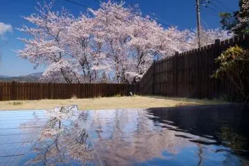 The open-air bath at Auberge Uchiko affords some of the best views of the town.