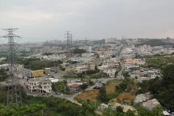 <p>Okinawa City shown to the south of the Chibana Castle Site</p>