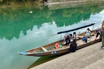 The Kuma River cruise departs from the Hitoyoshi pier, a 20-minute walk from Hitoyoshi Station. 