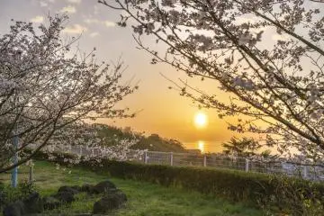 View of the sunset from Kamenoi Hotel Awajishima