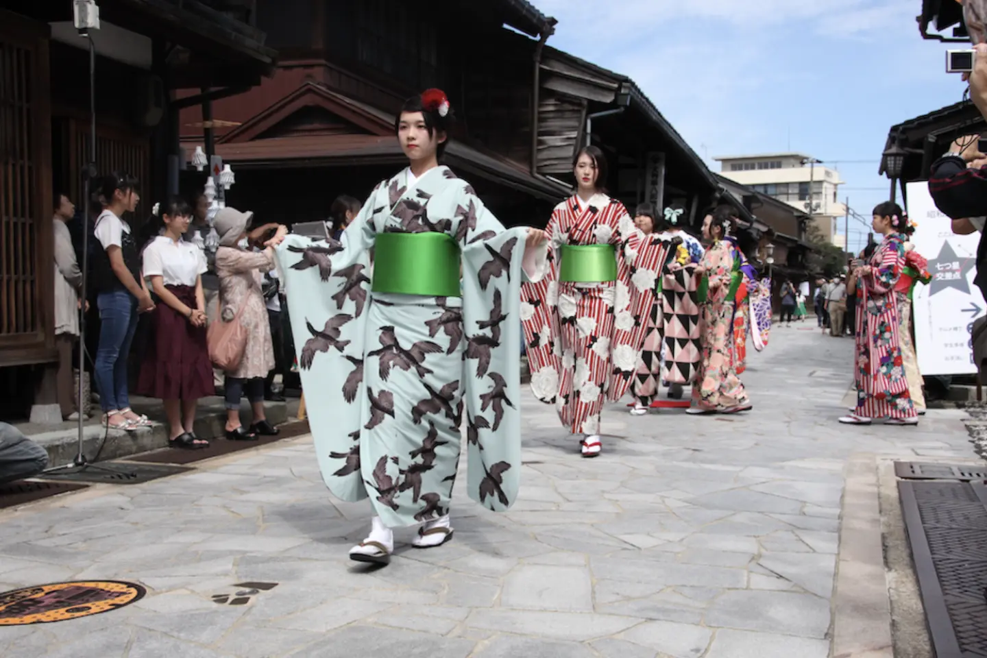 A kimono parade at Mirare Kanayamachi