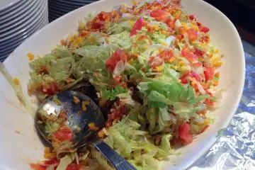 <p>The taco rice is a bastardized creation that includes rice mixed in taco seasoning with just a little bit of beef added; avoid it</p>