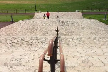 <p>A look down from the upper most tier of the park</p>