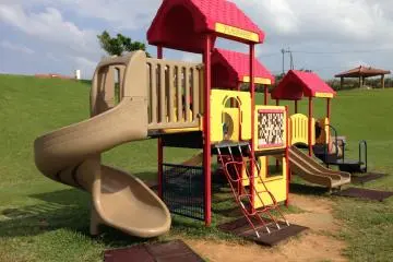 <p>The play equipment for children stills looks brand new</p>