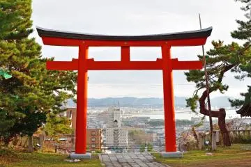 Red torii (gate) at Hakodate Gokoku Shrine
