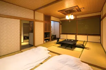 A stylish ryokan inn room at Matsuya Ryokan