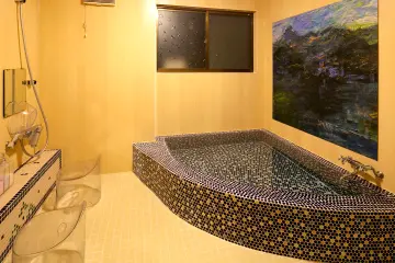 Hot spring bath at Matsuya Ryokan