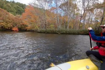 Rafting on the tranquil Chitose River