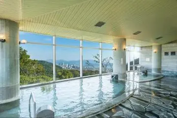 Indoor onsen hot springs at Kamenoi Hotel Fukui