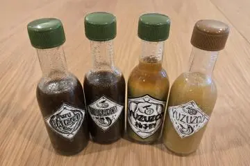 Customized yuzu bottles at Takahashi Sohonten