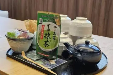 Matcha-making set at Village Kyoto