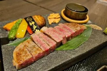 Tender wagyu beef at Kobe Beef Factory