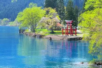 Lake Tazawa and Gozanoishi Shrine