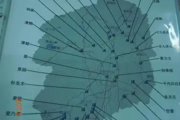 The map of where in Tochigi all the sake comes from
