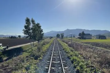 Railway at a rural area in Furano