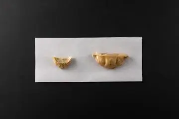 Comparison of hitokuchi gyoza with regular gyoza