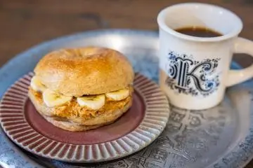 RILL BAGEL's Peanut butter and banana bagel