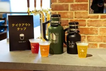 Takeaway beers at YONA YONA Tokyo Brewery Restaurant