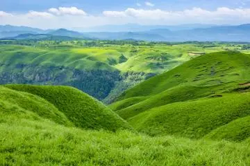 View of Aso Caldera from popular observation spot, Daikanbo