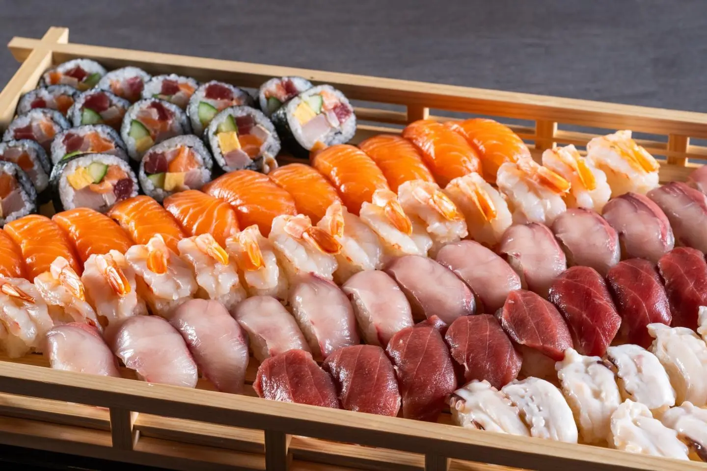 A variety of sushi