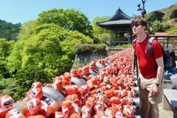 Along a Daruma ledge at Katsuoji