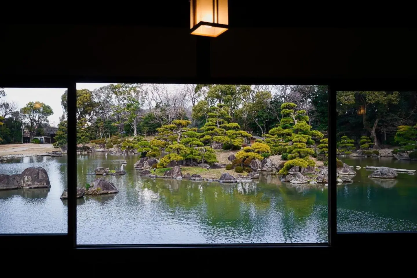 Garden from the azumaya (gazebo) in Keitakuen Garden