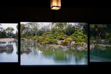 Garden from the azumaya (gazebo) in Keitakuen Garden