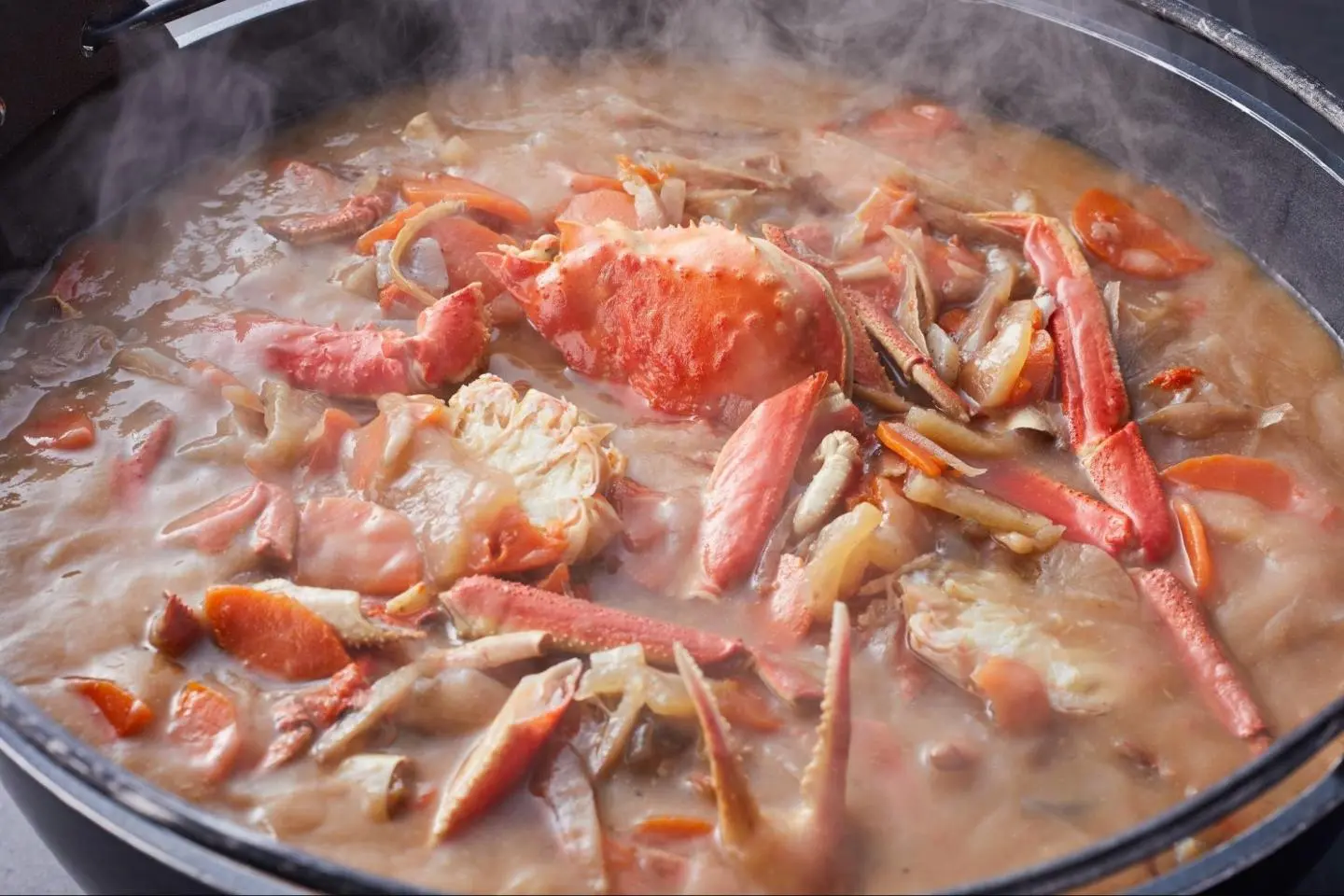 Crab soup served for breakfast