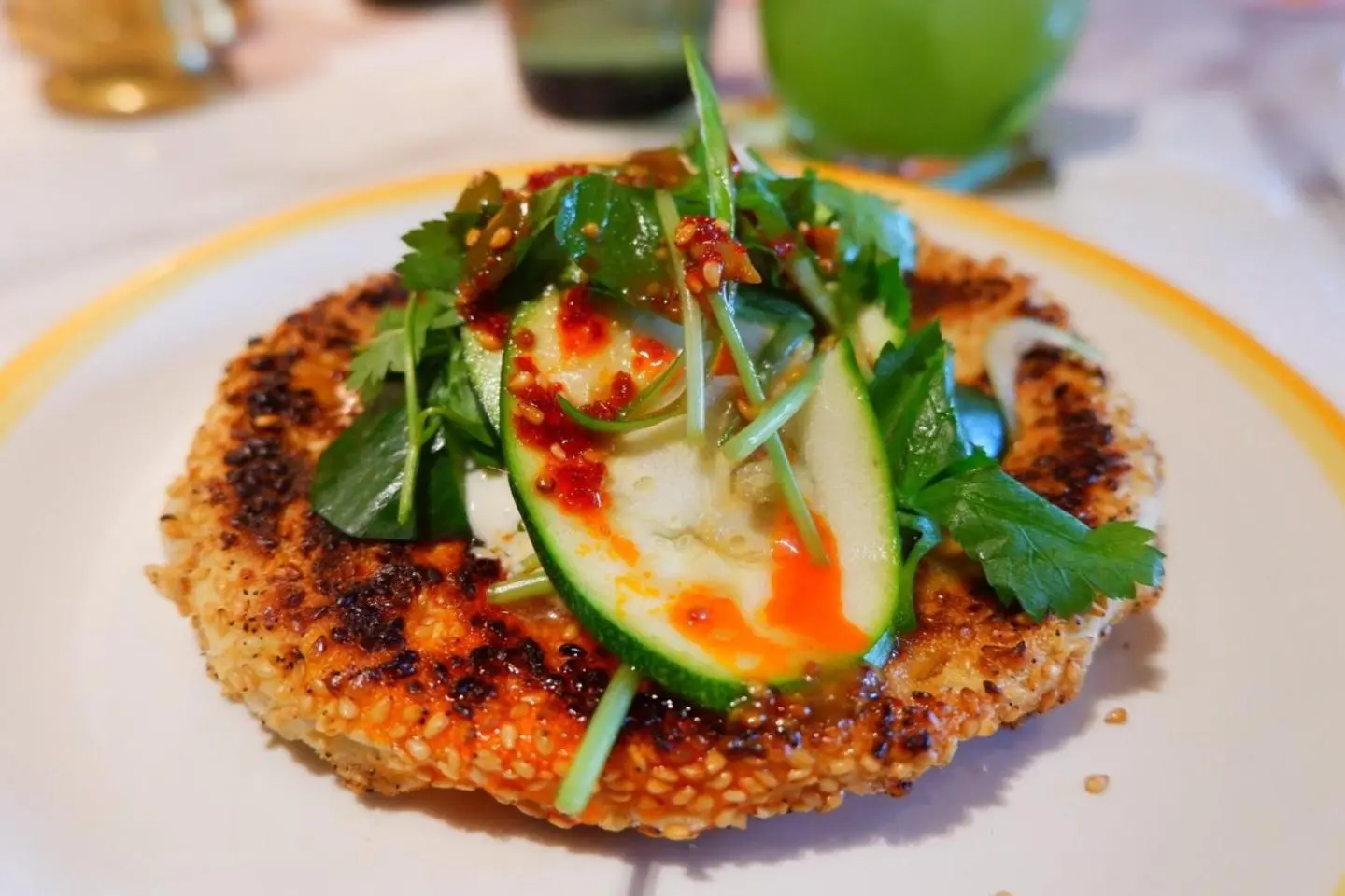 Sesame and buckwheat flatbread