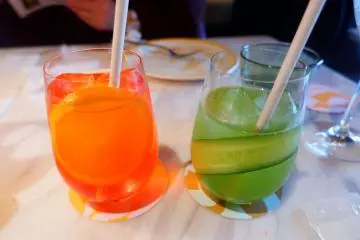 Oolong fizz cocktail (left) and cucumber basil refresher (right) 