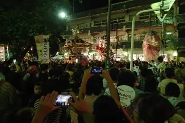 Onlookers crowd the streets to get a glimpse of what's going on