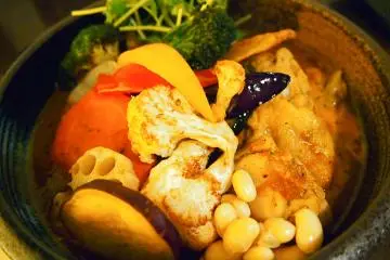 Every soup curry is packed with fresh ingredients soaked in tasty but light soup curry. Delish!