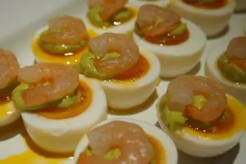 Delicately created appetizers of the appetizers bar for the dinner menu.