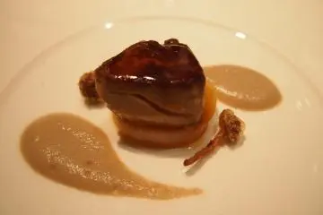Sauteed foie gras with a mousse of mushrooms and compote of radish. I was impressed at the careful thought and effort that goes into each individual element.