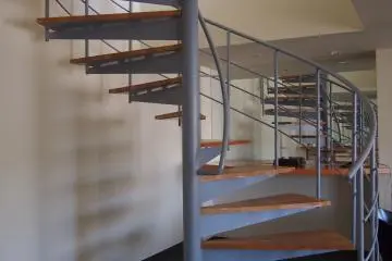 The spiral staircase in my room during my stay.