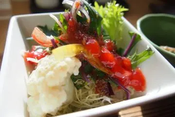 I loved the salad, as it was so fresh and dressed lightly with a tomato sauce.