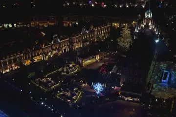 Aerial view of Amsterdam Square from the Domtoren observation deck