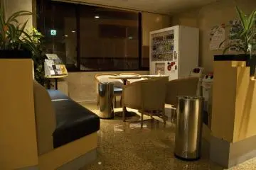The smoking area and vending machine
