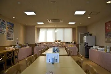 Soleil room: the buffet style breaksfast is served here every morning.