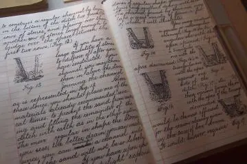 The Japanese students under William S. Clark learnt English and agricultural techniques. This impressive artifact is an example of a student's notebook.