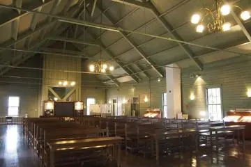 At second level, there is a beautiful hall lighted with lovely vintage lights.