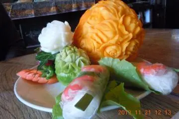 Spring rolls to start.