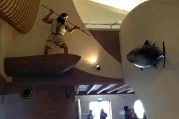 Look who's fishing at the Okumatsushima Jomon Village Museum
