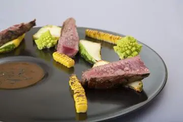 Each piece of food arranged ever so carefully