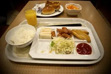 <p>ตัวอย่างอาหารเช้าแบบบุฟเฟ่ต์</p>