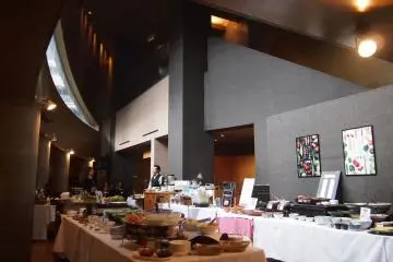 The breakfast buffet at Restaurant Floraison, complimentary to hotel guests.