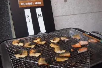 Mackerel and Saba fish, fresh from the grill.