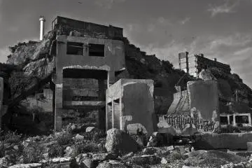 Ruins of the jetty at the entrance to the second mine