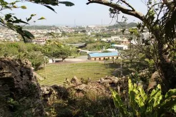 The view to the east from the very top of the Agena Castle Ruins