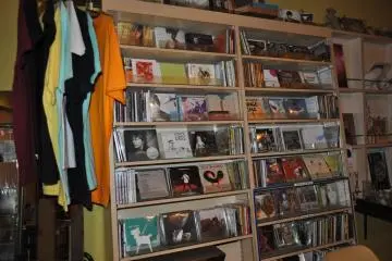 <p>Cds and band shirts</p>